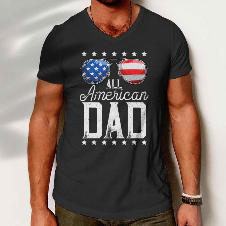 All American Dad Funny 4Th Of July Fathers Day Men V-Neck Tshirt