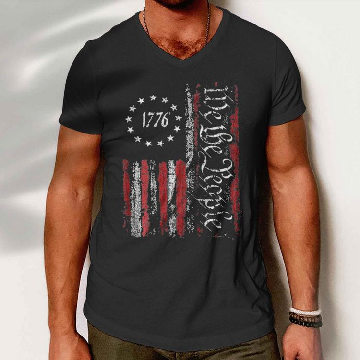 American Flag Patriotic 1776 We The People Usa Men V-Neck Tshirt