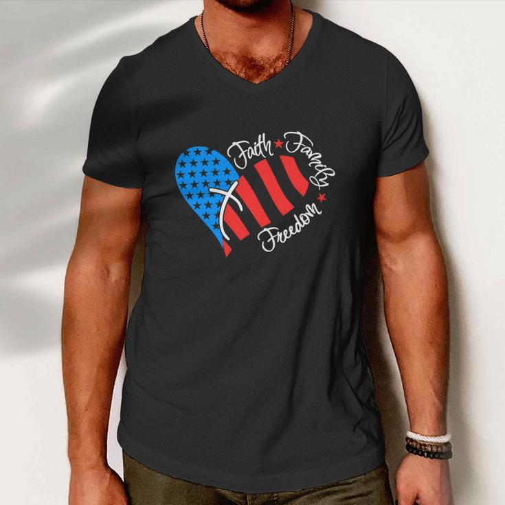 American Flag Usa Funny 4Th Of July Christian Men V-Neck Tshirt