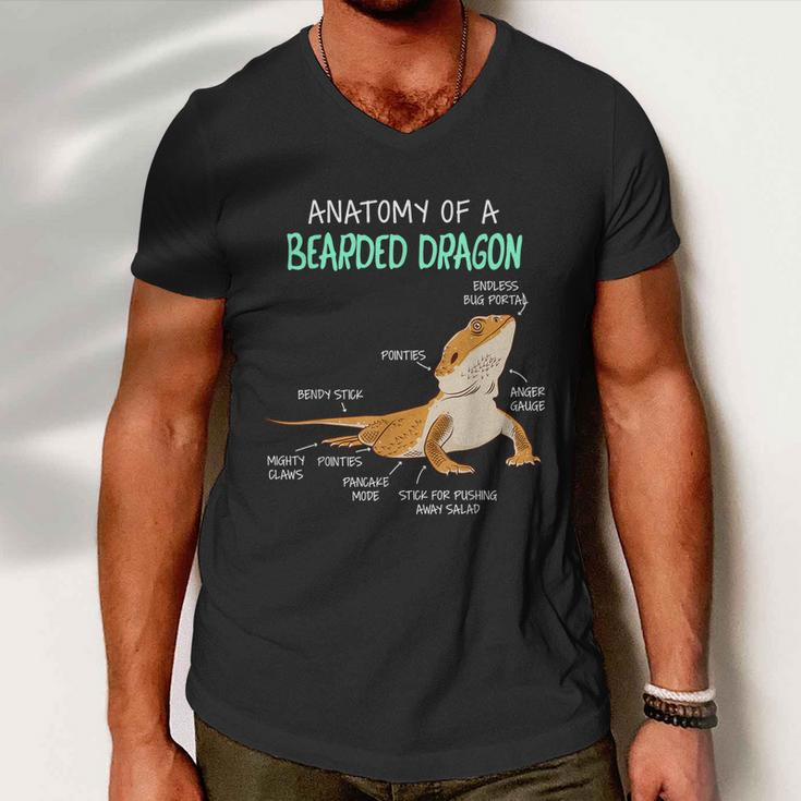 Anatomy Of A Bearded Dragon Bearded Dragon Lizard Pogona Reptile Men V-Neck Tshirt