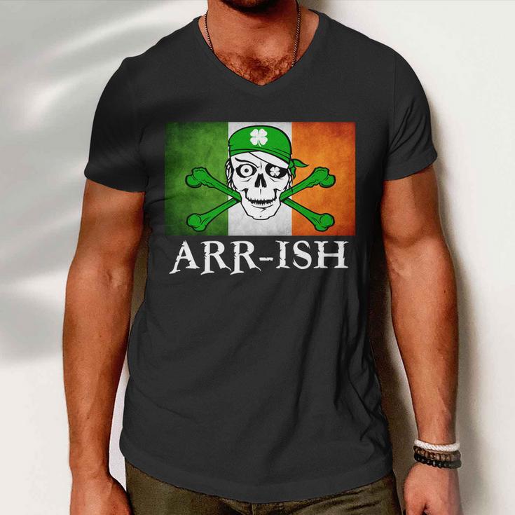 Arr-Ish Irish Pirate St Patricks Day Flag Tshirt Men V-Neck Tshirt