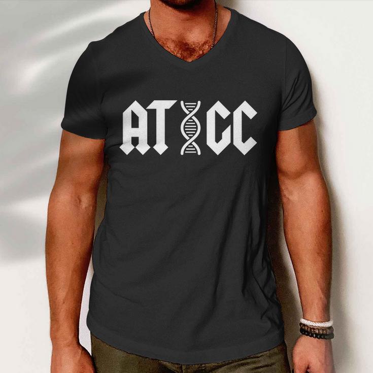 Atgc Funny Science Biology Dna Tshirt Men V-Neck Tshirt