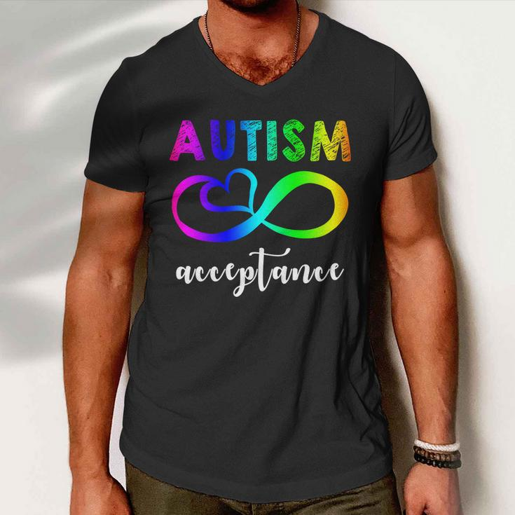 Autism Acceptance Rainbow Tshirt Men V-Neck Tshirt
