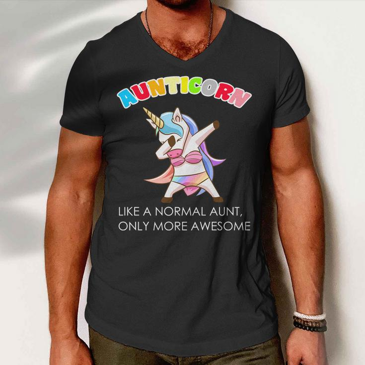 Awesome Aunticorn Like A Normal Aunt Men V-Neck Tshirt