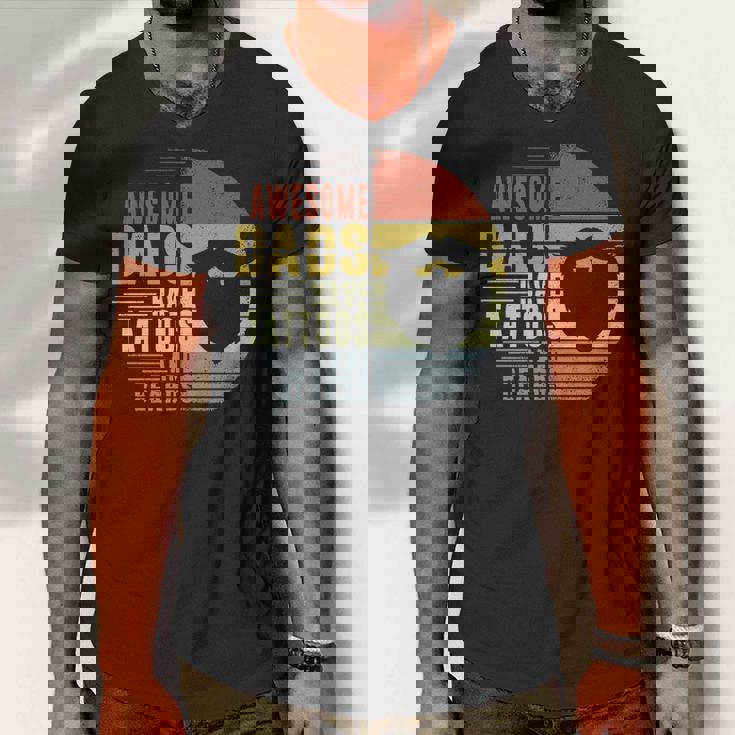 Awesome Dads Have Tattoos And Beards Vintage Fathers Day Dad Papa Father Grandpa Men Gift Unisex Men V-Neck Tshirt Awesome Dads Have Tattoos And Beards Vintage Fathers Day Dad Papa Father Grandpa Men Gift Unisex Men V-Neck Tshirt