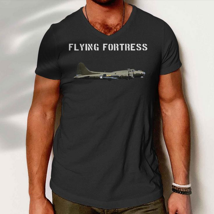 B-17 Flying Fortress Ww2 Bomber Airplane Pilot Men V-Neck Tshirt