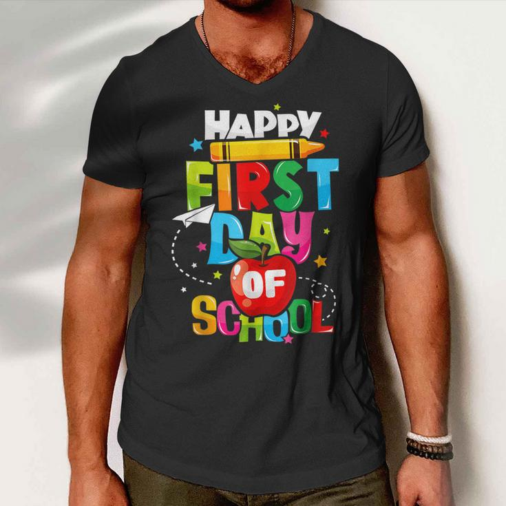 Back To School Teachers Kids Child Happy First Day Of School Men V-Neck Tshirt