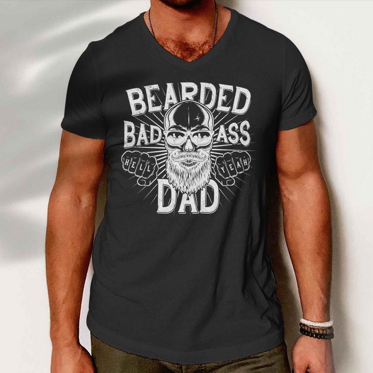 Badass Bearded Dad Tshirt Men V-Neck Tshirt