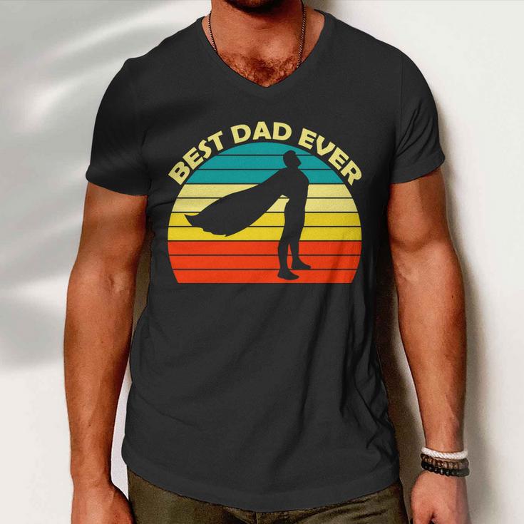 Best Dad Ever Super Dad Hero Men V-Neck Tshirt