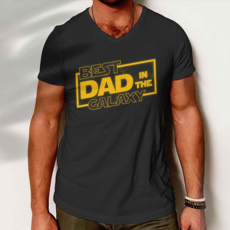 Best Dad In The Galaxy Movie Parody Logo Tshirt Men V-Neck Tshirt