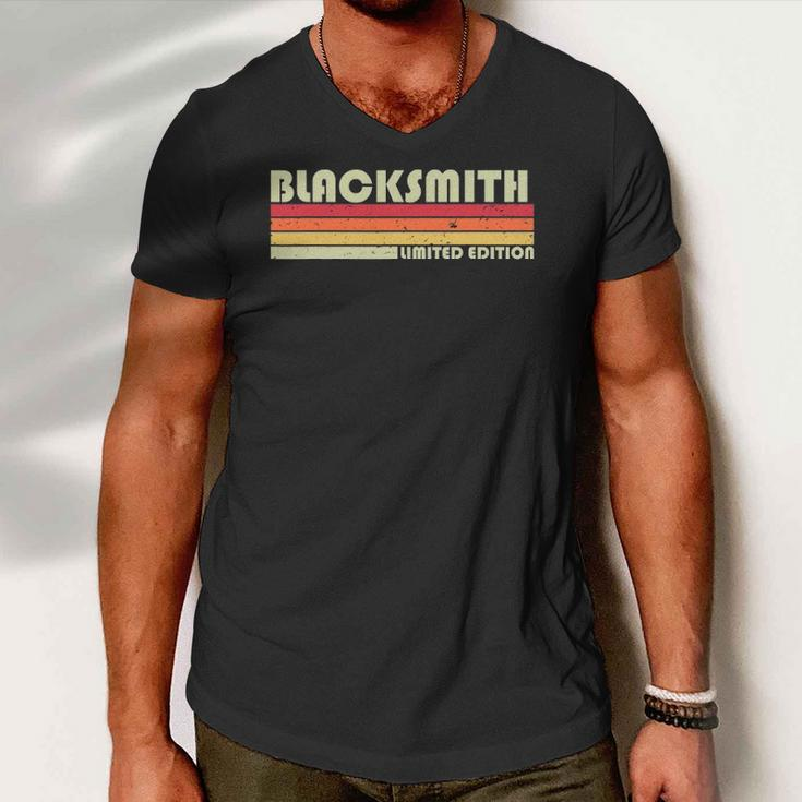 Blacksmith Funny Job Title Profession Birthday Worker Idea Men V-Neck Tshirt