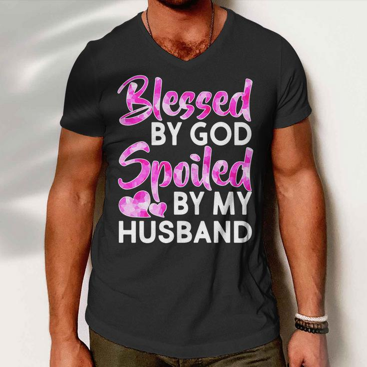 Blessed By God Spoiled By Husband Tshirt Men V-Neck Tshirt