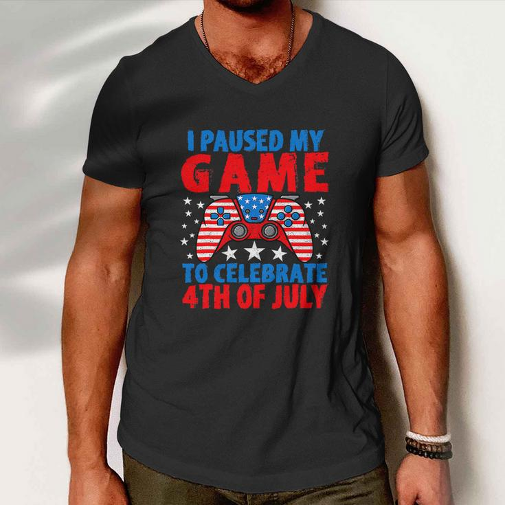 Celebrate 4Th Of July Gamer Funny Fourth Men V-Neck Tshirt