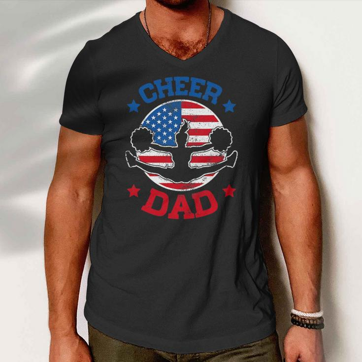 Cheer Dad Proud Fathers Day Cheerleading Girl Competition Men V-Neck Tshirt