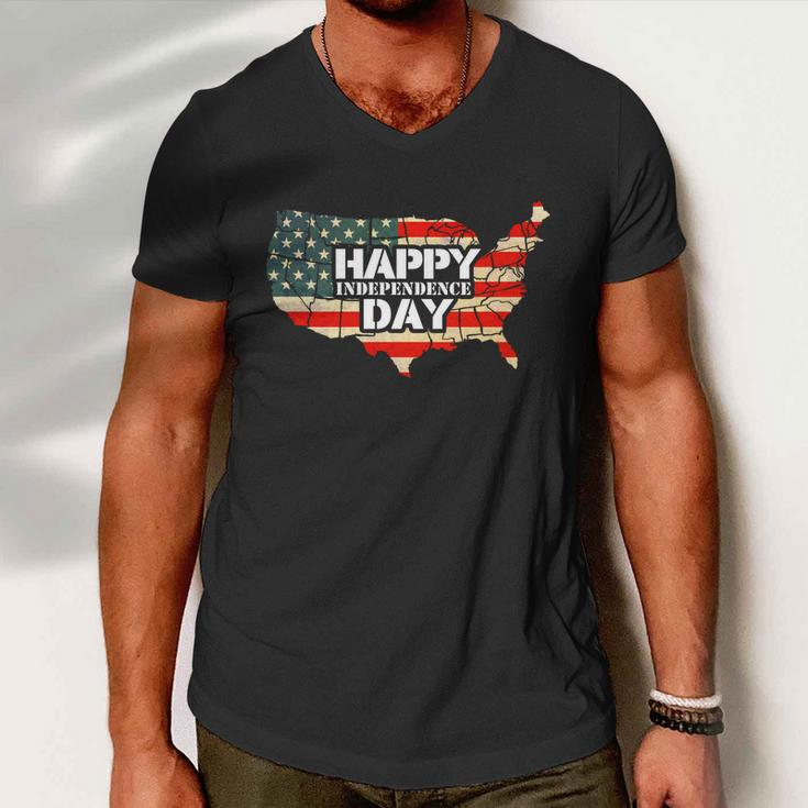 Cheerful Happy Independence Day Artwork Gift Happy 4Th Of July Gift Men V-Neck Tshirt