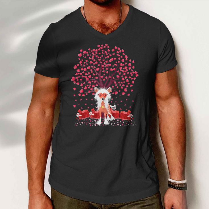Chinese Crested Dog Lover Chinese Crested Valentine&8217S Day Men V-Neck Tshirt