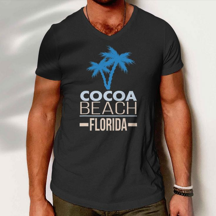 Cocoa Beach Florida Palm Tree Men V-Neck Tshirt