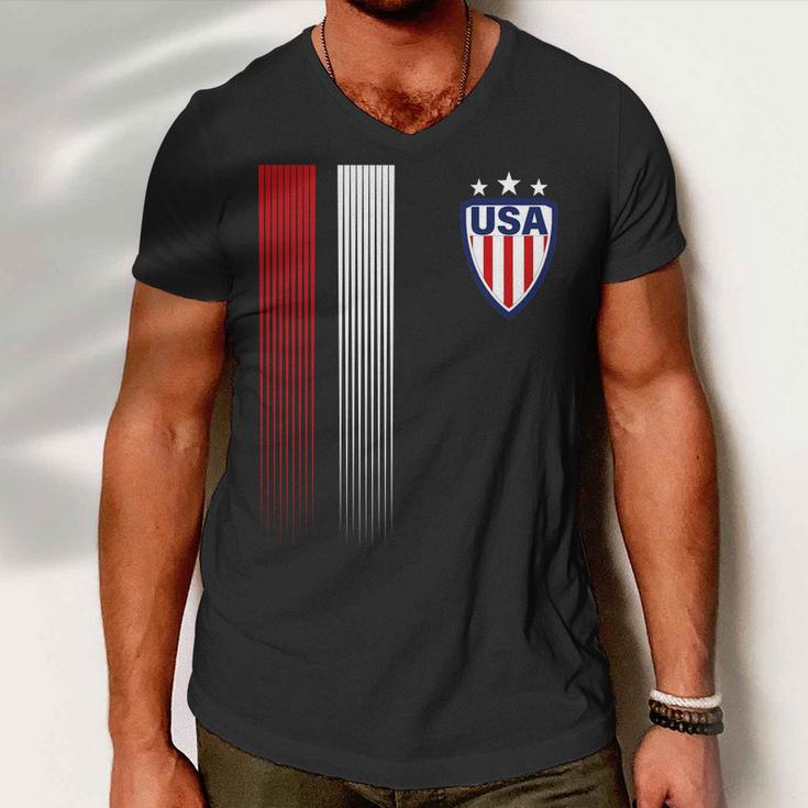 Cool Usa Soccer Jersey Stripes Tshirt Men V-Neck Tshirt