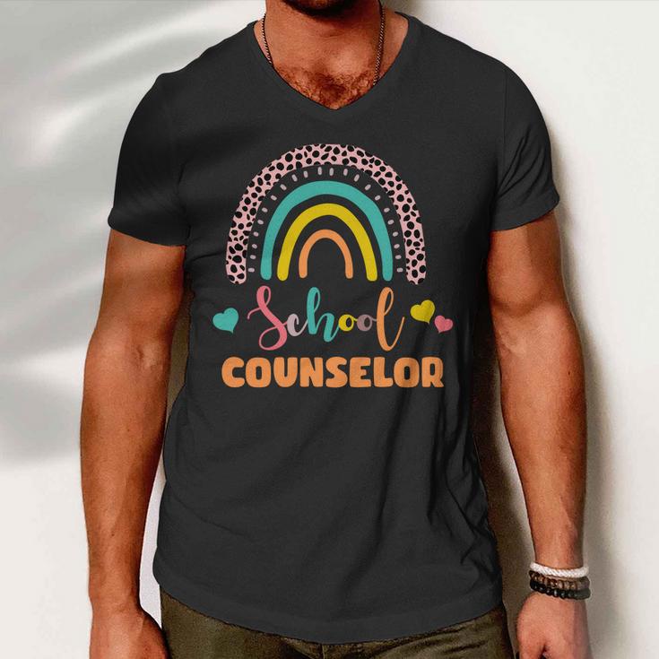 Cute School Counselor Rainbow Men V-Neck Tshirt