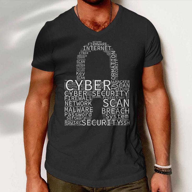 Cyber Security V2 Men V-Neck Tshirt