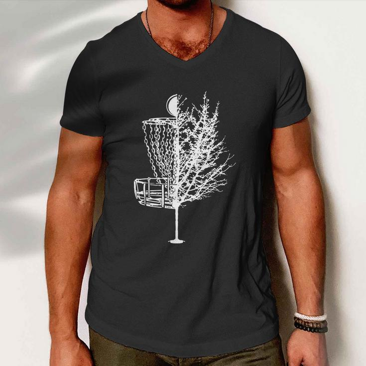 Disc Golf Basket Tree Shirts Funny Tshirt Men V-Neck Tshirt