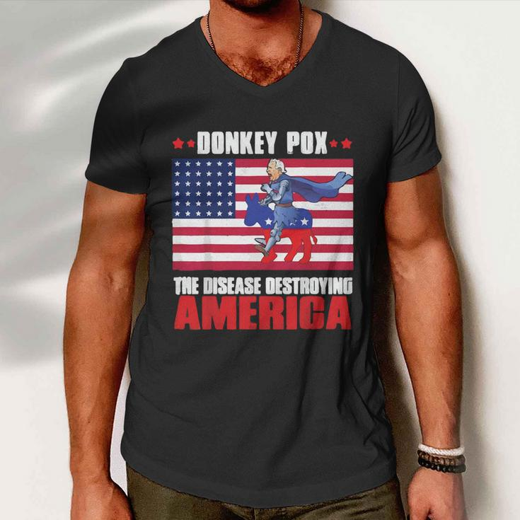 Donkey Pox The Disease Destroying America Anti Biden V2 Men V-Neck Tshirt
