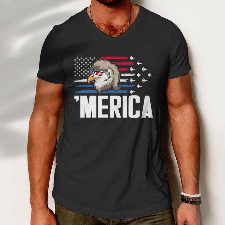 Eagle Mullet 4Th Of July Gift Usa American Flag Merica Cool Gift Men V-Neck Tshirt