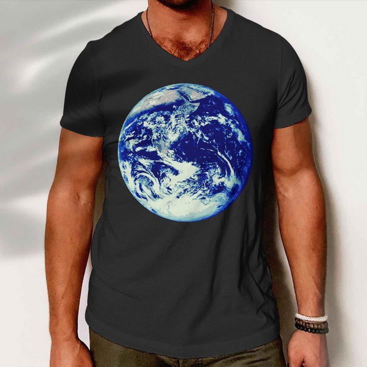 Earth World Tshirt Men V-Neck Tshirt