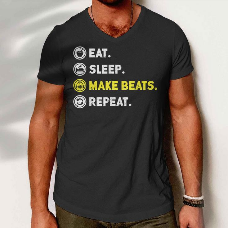 Eat Sleep Make Beats Beat Makers Music Producer Dj Mens Men V-Neck Tshirt