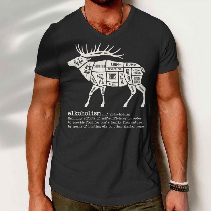 Elkoholism Elk Hunting Men V-Neck Tshirt