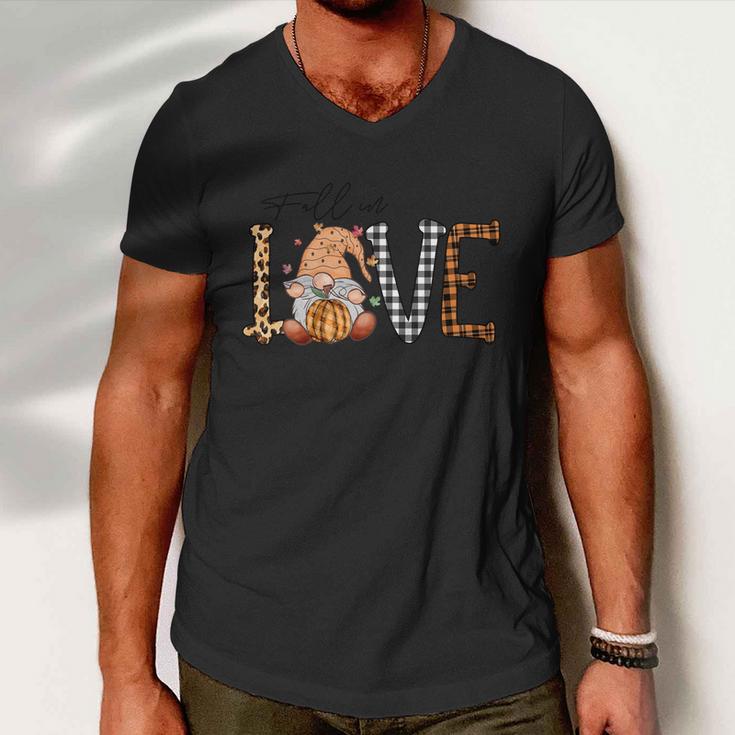 Fall In Love Thanksgiving Quote Men V-Neck Tshirt