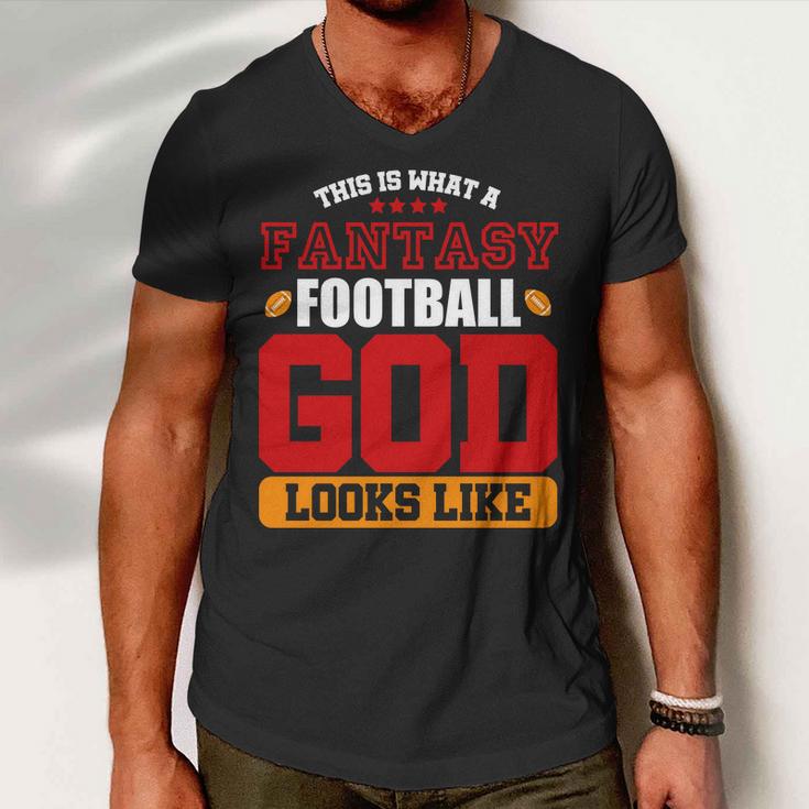 Fantasy Football God Tshirt Men V-Neck Tshirt