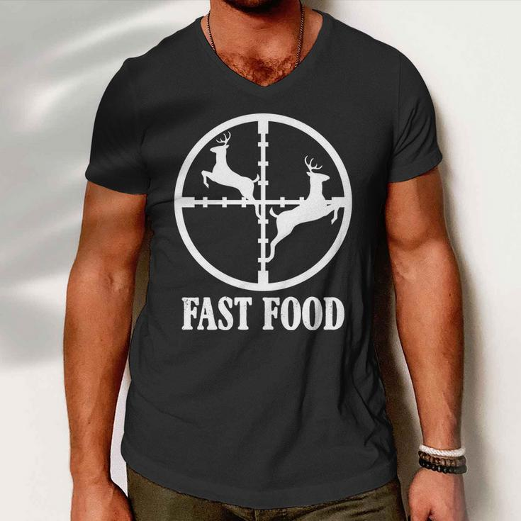 Fast Food Funny Deer Hunting Season Men V-Neck Tshirt