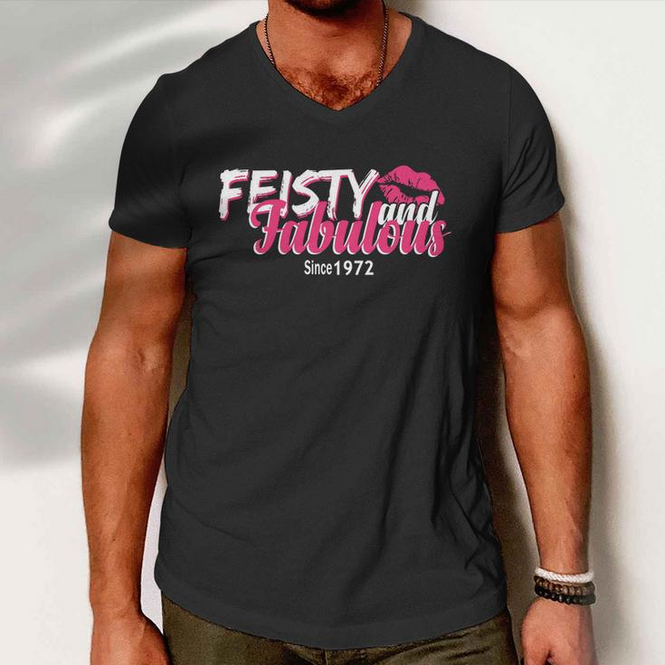 Feisty And Fabulous Since 1972 50Th Birthday Men V-Neck Tshirt