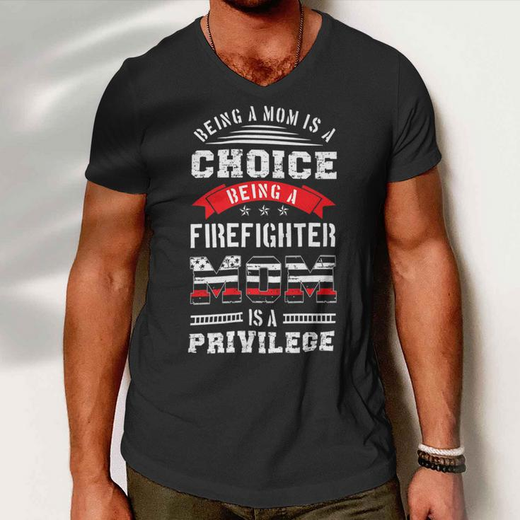 Firefighter Proud Firefighter Mom Fireman Mother V2 Men V-Neck Tshirt