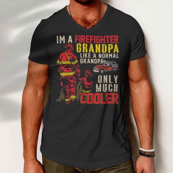 Firefighter Vintage Im A Firefighter Grandpa Definition Much Cooler Men V-Neck Tshirt