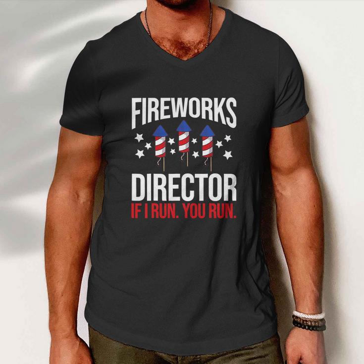 Firework Director Technician I Run You Run V2 Men V-Neck Tshirt