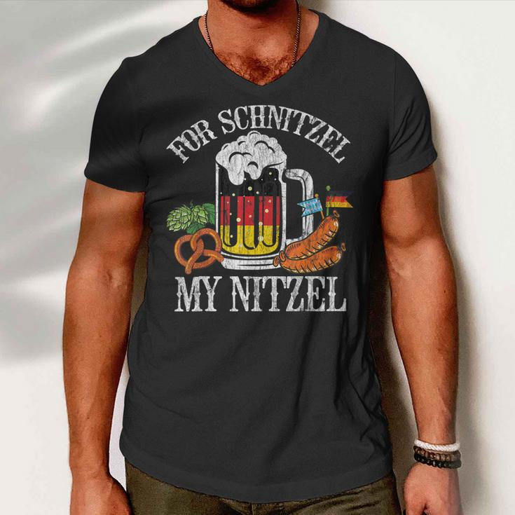 For Schnitzel My Nitzel Funny Oktoberfest German Beer Wurst Men V-Neck Tshirt
