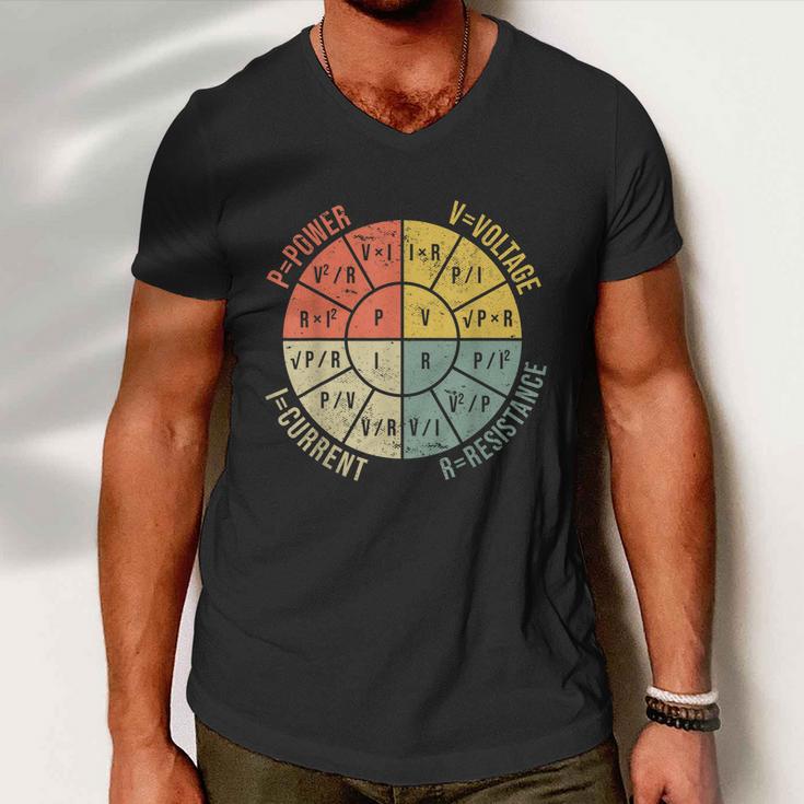 Formula Wheel Electrical Engineering Electricity Ohms Law Men V-Neck Tshirt