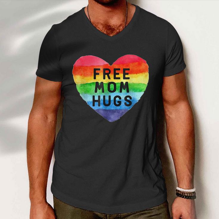 Free Mom Hugs Free Mom Hugs Inclusive Pride Lgbtqia Men V-Neck Tshirt