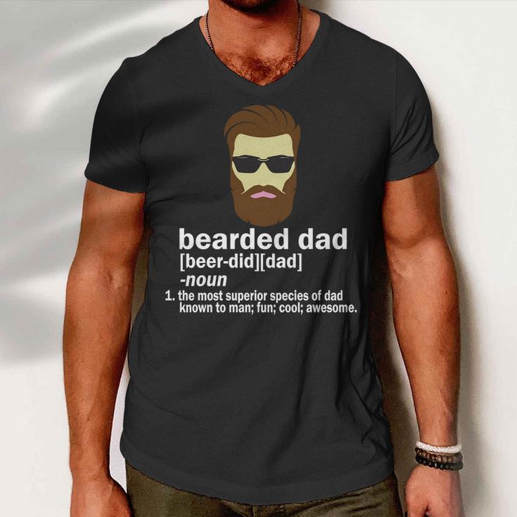 Funny Bearded Dad Definition Tshirt Men V-Neck Tshirt