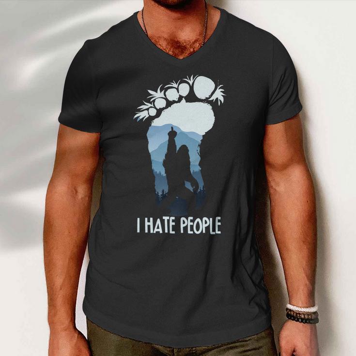 Funny Bigfoot I Hate People Men V-Neck Tshirt