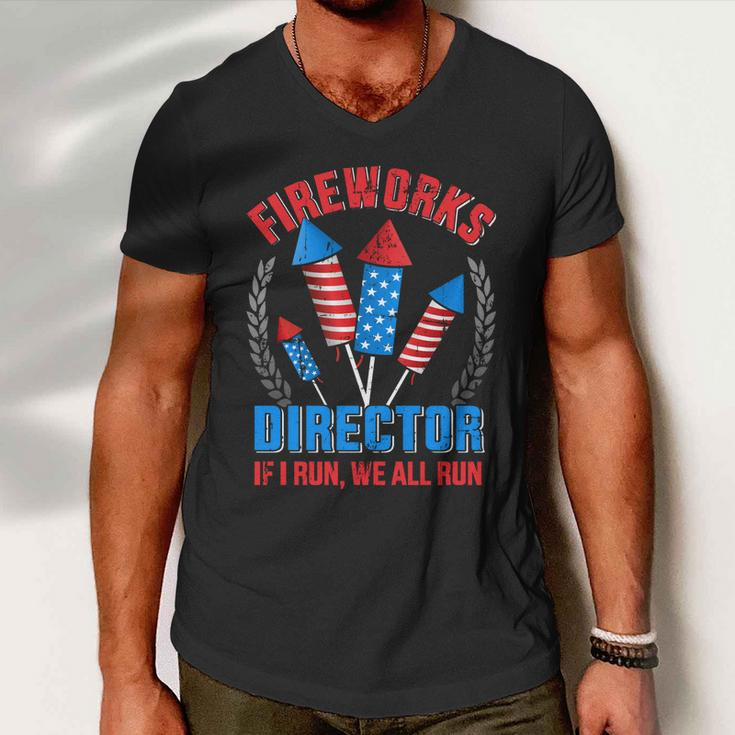 Funny Fireworks Director For Independence Day On 4Th Of July Men V-Neck Tshirt