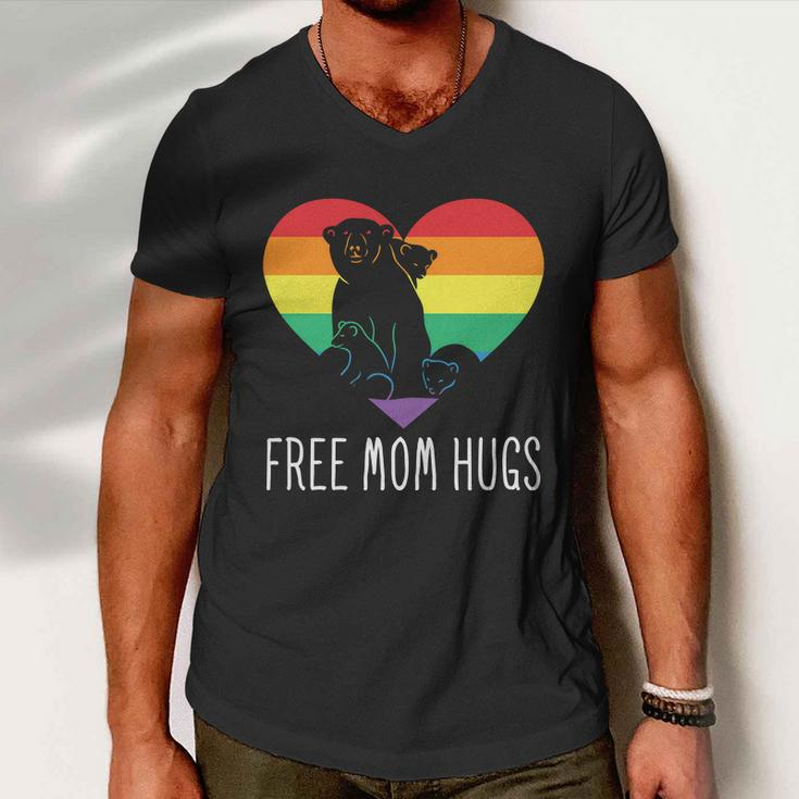 Funny Lgbt Free Mom Hugs Pride Month Men V-Neck Tshirt