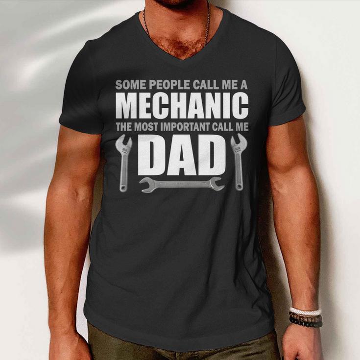 Funny Mechanic Dad Tshirt Men V-Neck Tshirt