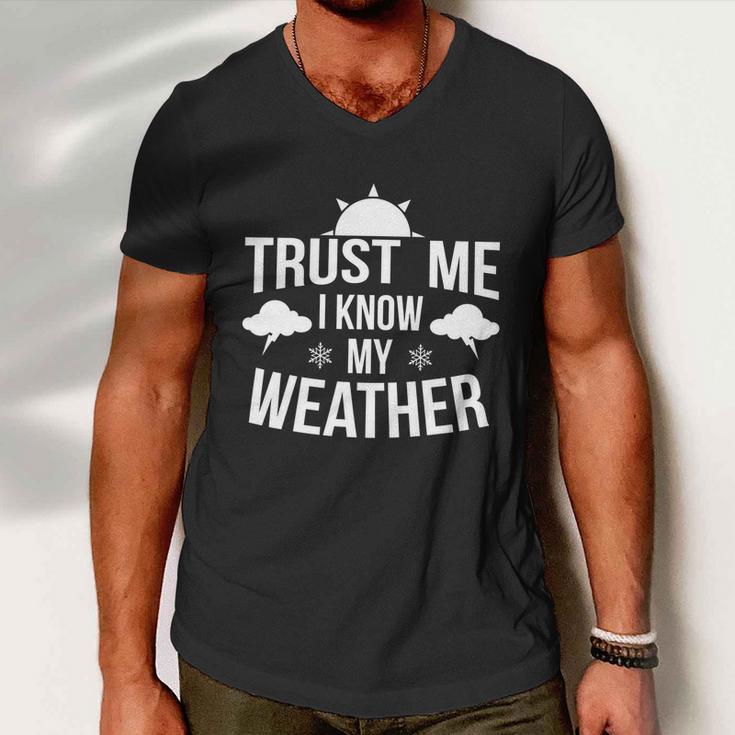 Funny Weather Meteorologist Gift Forecaster Weatherman Climate Fun Gift Men V-Neck Tshirt