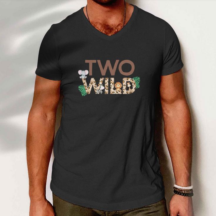 Funny Wild Two Animal Safari 2Nd Birthday V2 Men V-Neck Tshirt