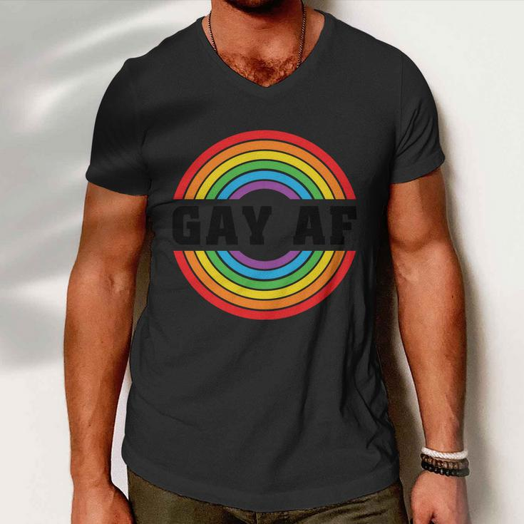 Gay Af Rainbow Lgbt Pride Month Men V-Neck Tshirt