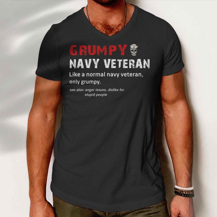 Grumpy Navy Veteran Men V-Neck Tshirt