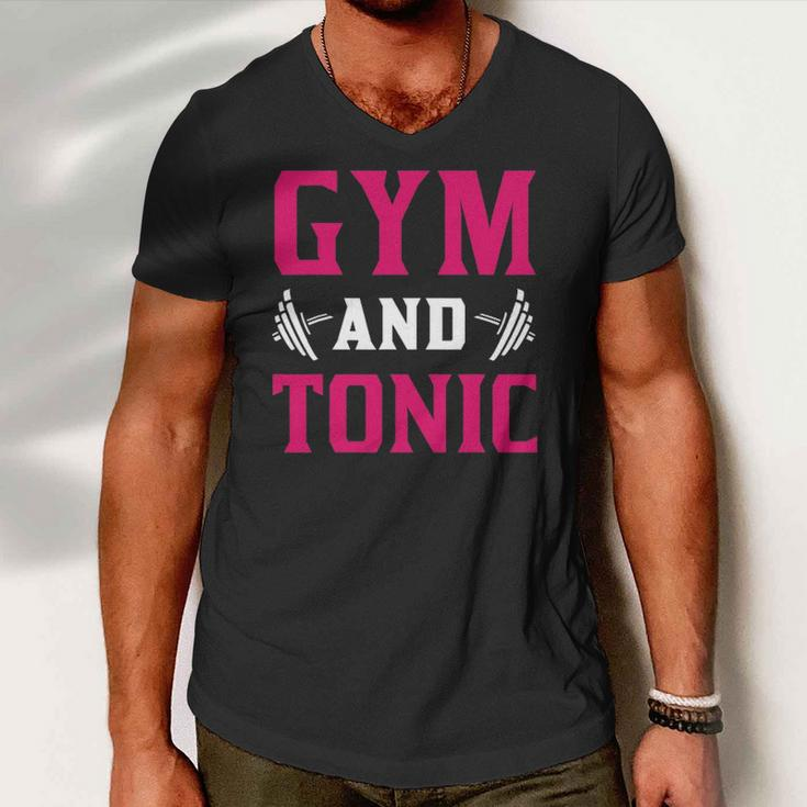 Gym And Tonic Workout Exercise Training Men V-Neck Tshirt